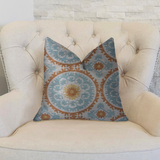 Sunset Cottage Orange, Blue and Ivory Luxury Throw Pillow