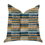 Timber Blue and Beige Textured Luxury Throw Pillow