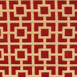 Crimson Square Red and Beige Luxury Throw Pillow