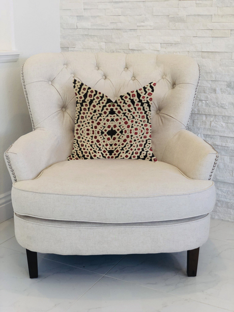 Scarlet Gem Luxury Throw Pillow in Red and Black