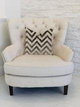 Oblique Zigzag Luxury Throw Pillow in Beige Tones