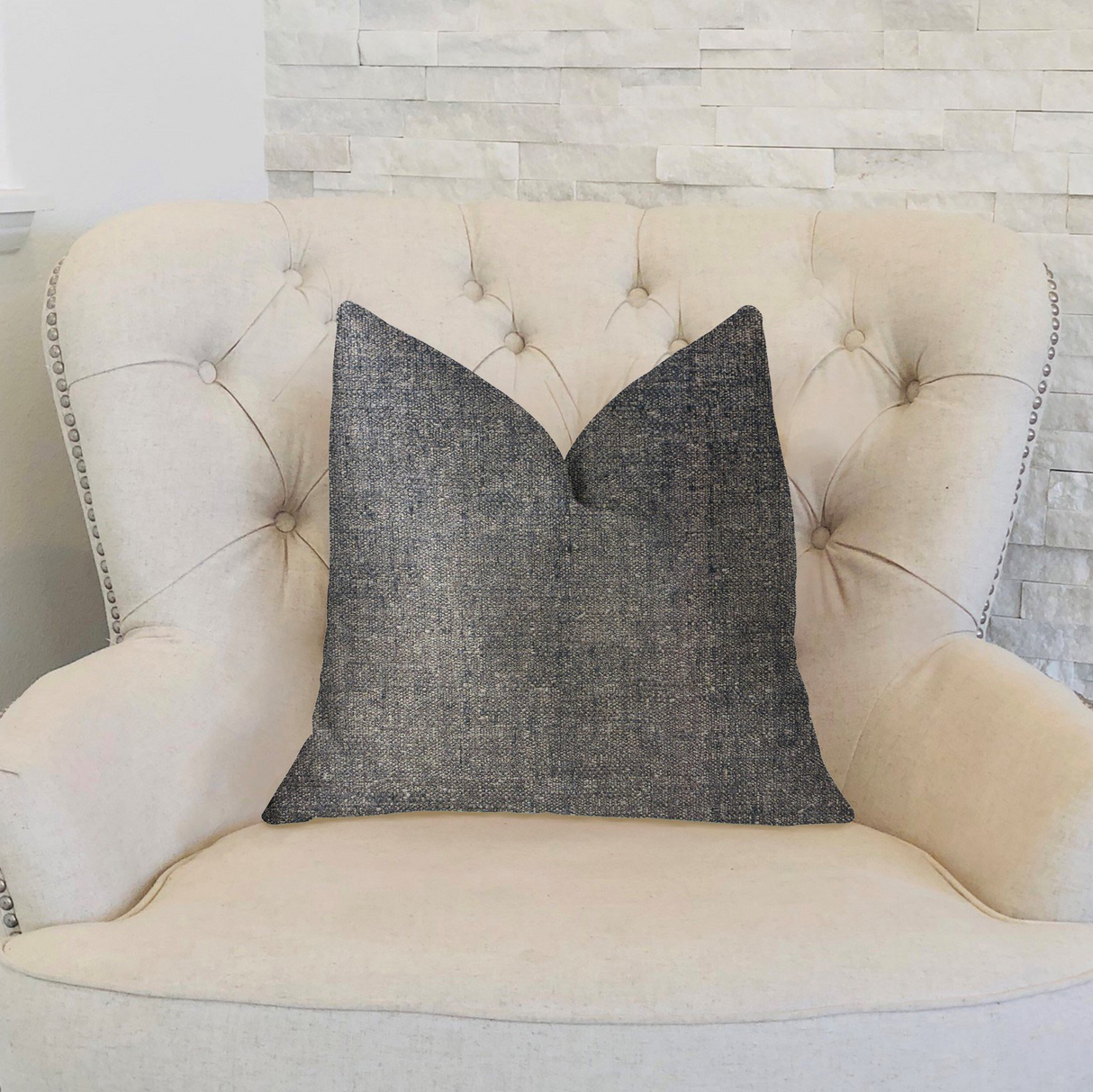 Deep Mantra Charcoal Luxury Throw Pillow