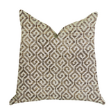 Omni Truffle Brown Shades Maze Luxury Throw Pillow