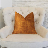 Marmalade Brown and Gold Luxury Throw Pillow