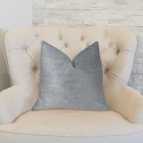 Icy Sky Blue and Silver Luxury Throw Pillow