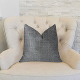 Amalfi Blue and Ivory Luxury Throw Pillow