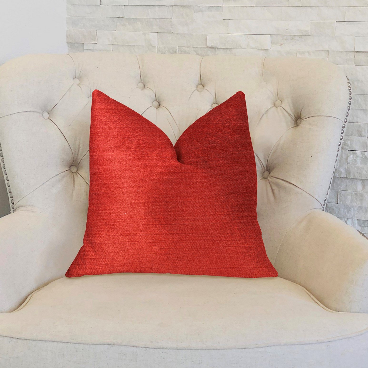 Cherry Love Orange and Red Luxury Throw Pillow