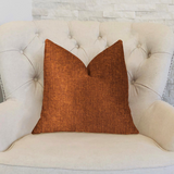 Burnt Cedar Orange Luxury Throw Pillow