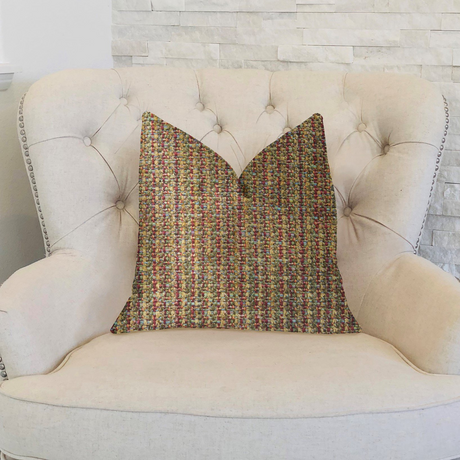 Prismatic Red and Brown Luxury Throw Pillow