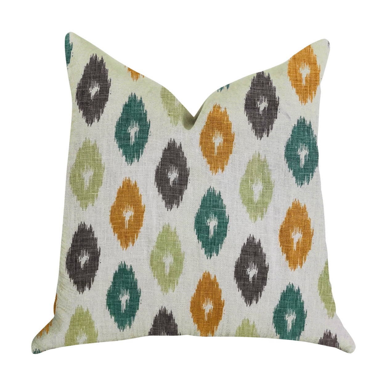 Wild Ingrid Ikat Multi Color Luxury Throw Pillow