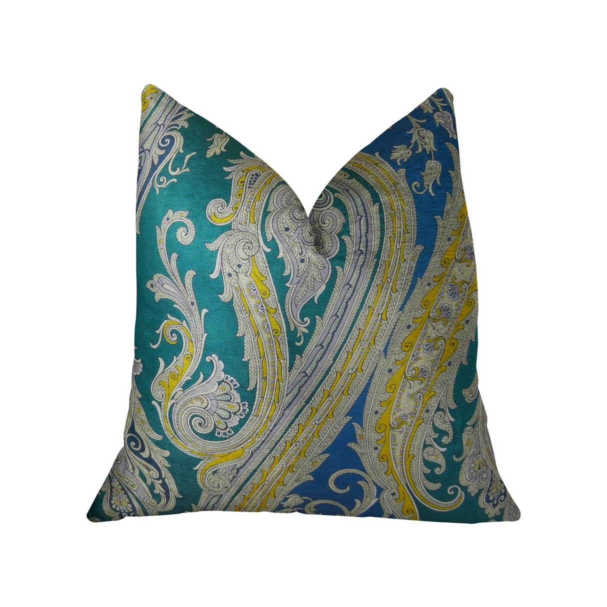 Annalise Blue Yellow and Green Handmade Luxury Pillow