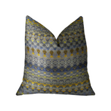 Blue Wynne Blue Navy and Yellow Handmade Luxury Pillow