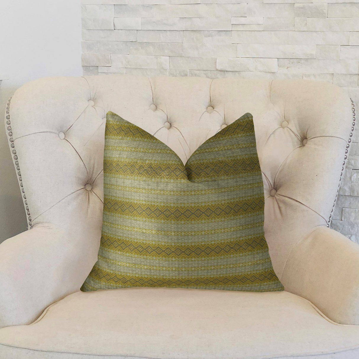 Bridge Cliff Taupe and Gray Handmade Luxury Pillow