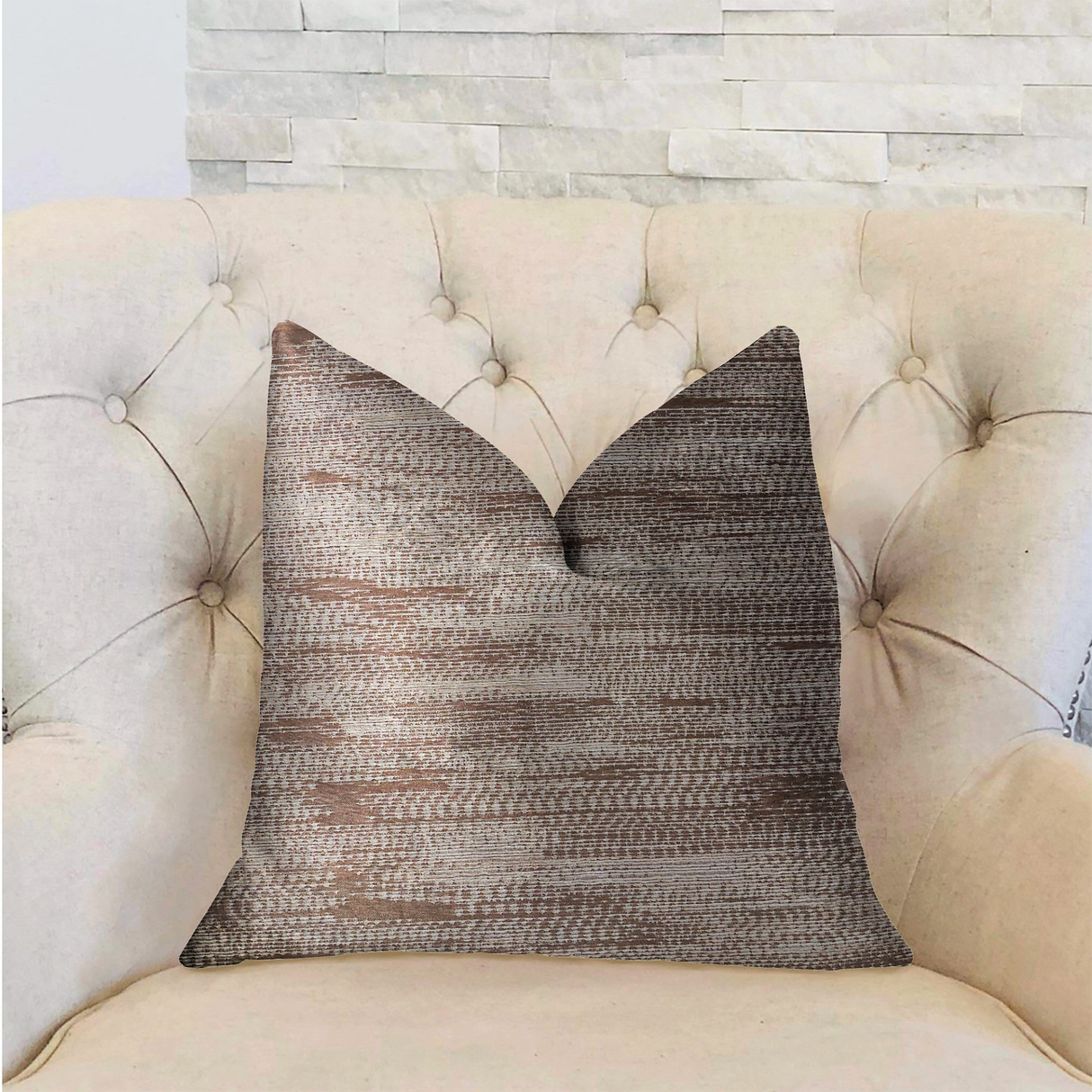 Pretty Oasis Brown Luxury Throw Pillow