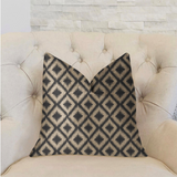 Diamond Embers Gray and Beige Luxury Throw Pillow