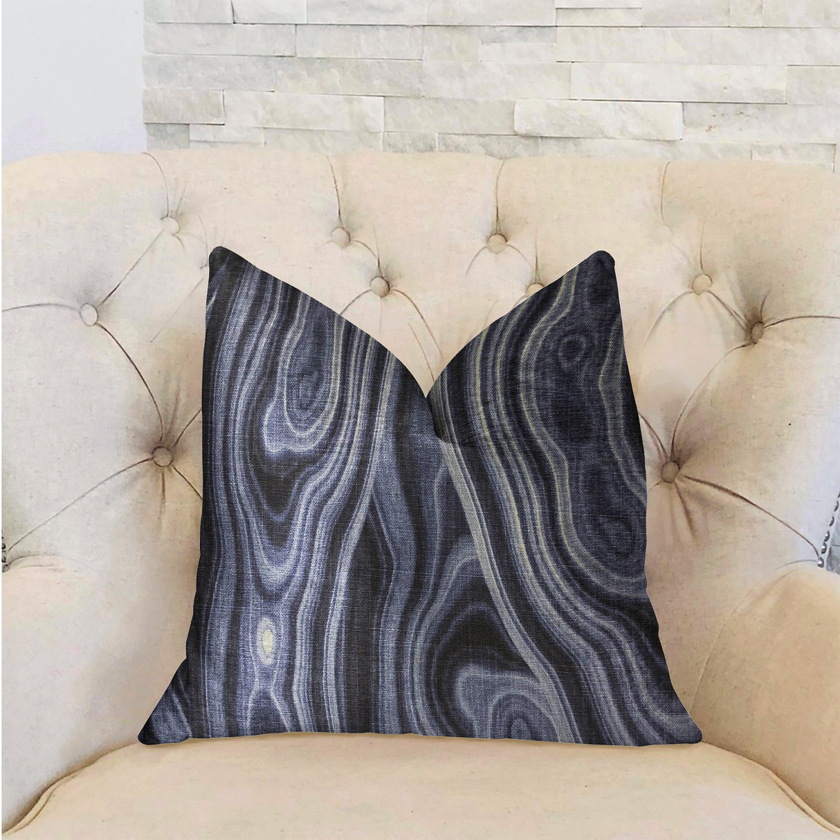 Swiss Marble Blue Luxury Throw Pillow