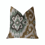 Ambrosia Yellow and Beige Luxury Throw Pillow