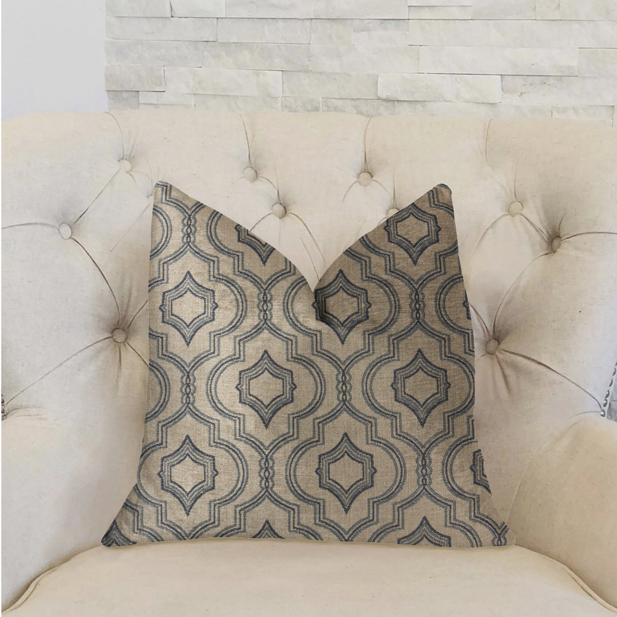 Anise Black and Beige Luxury Throw Pillow