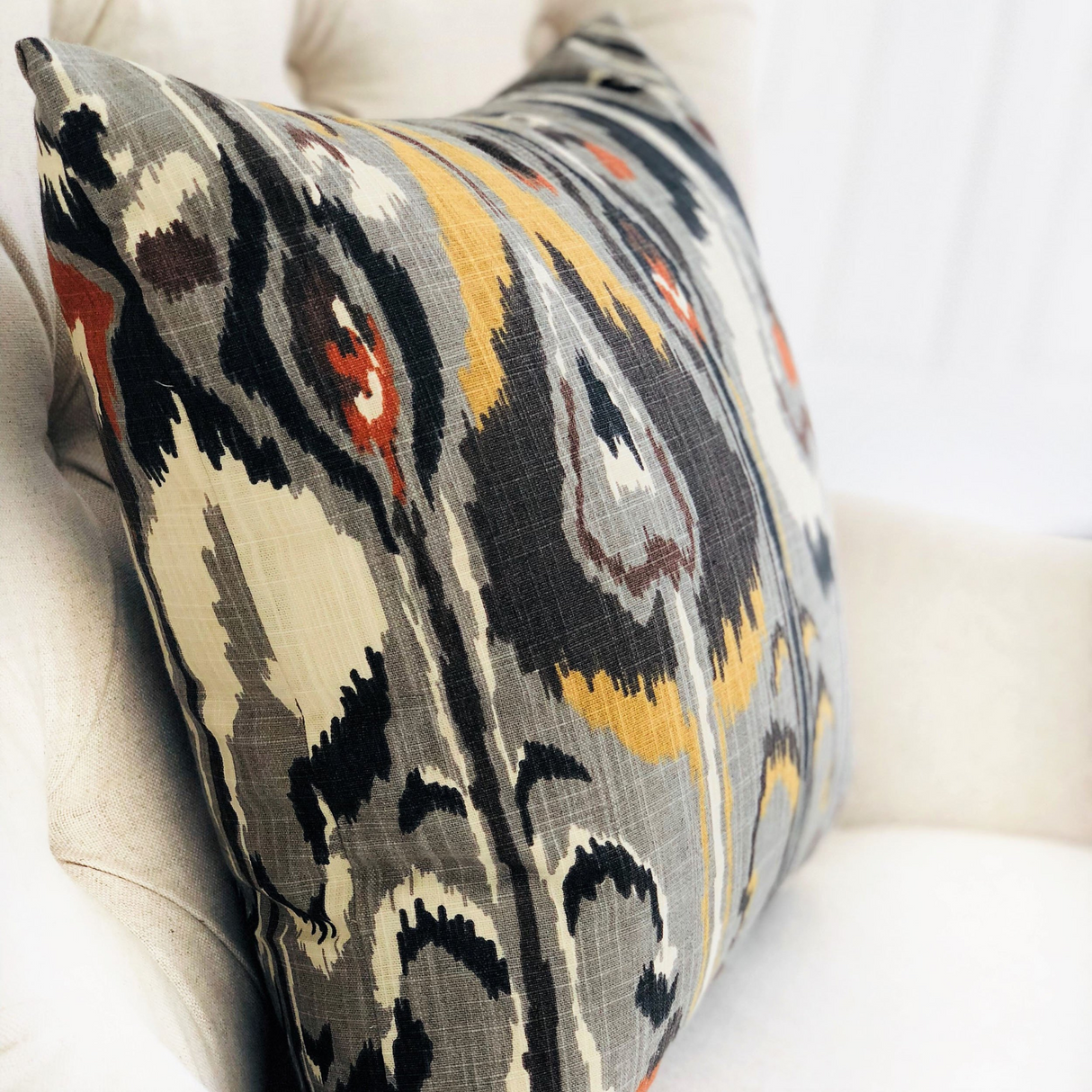 Tigerlily Gray Luxury Throw Pillow