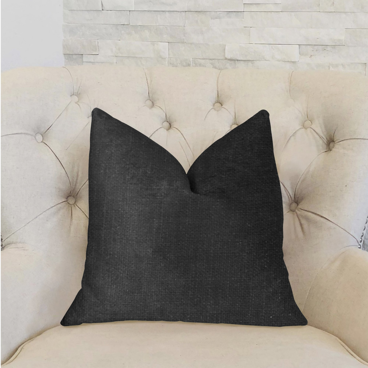 Luna Black Luxury Throw Pillow