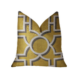 Crane Enclave Yellow, Beige and Gray Luxury Throw Pillow