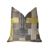 Hummingbird Isle Yellow, Beige and Gray Luxury Throw Pillow