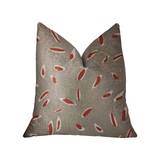 Petal Party Orange and Beige Luxury Throw Pillow