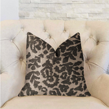 Lustrous Leaves Gray Luxury Throw Pillow