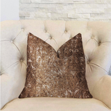 Chestnut Crush Brown Luxury Throw Pillow