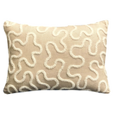 Chandra Taal Beige Geometric Luxury Throw Pillow