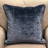 Bleu Velour Blue Luxury Throw Pillow