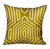 Goldenrod Velvet Gold Geometric Luxury Throw Pillow