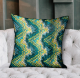 Montage Haven Green Geometric Luxury Throw Pillow