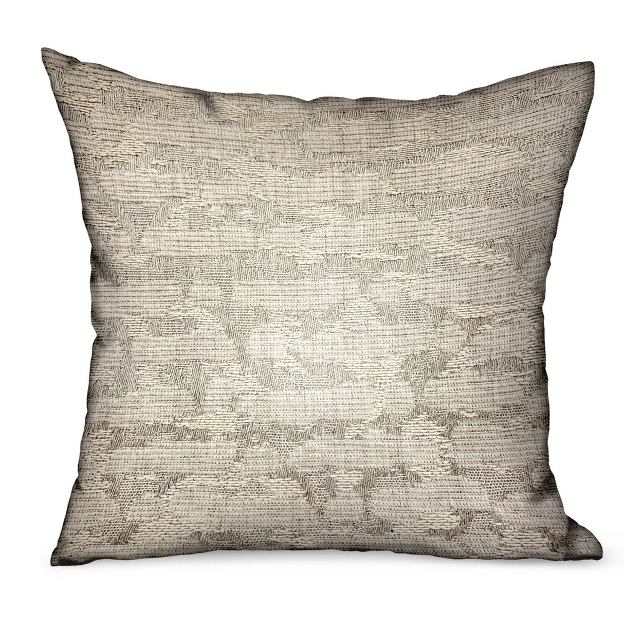 Silvered Rivulet Silver Solid Luxury Outdoor/Indoor Throw Pillow