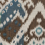 Shoshone Valley Blue Brown Ikat Luxury Outdoor/Indoor Throw Pillow