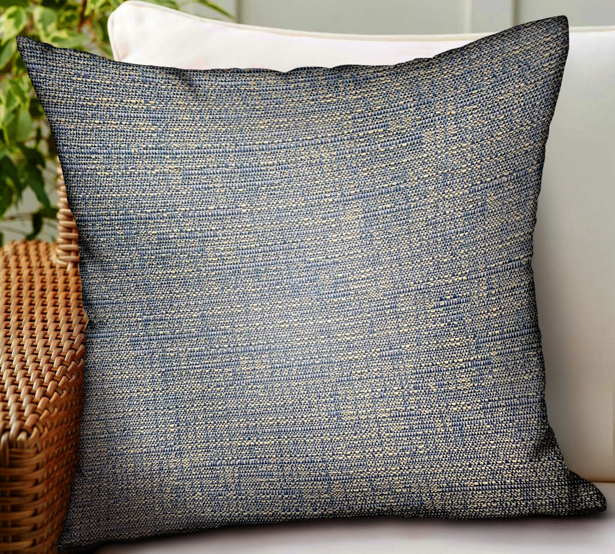 Oxford Blaze Blue Solid Luxury Outdoor/Indoor Throw Pillow