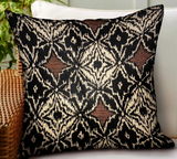 Daliah Ice Black Chevron Luxury Outdoor/Indoor Throw Pillow