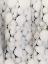 White with Black Shades Faux Fur Snow Luxury Throw