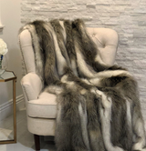 Alaskan Hawk Faux Fur Handmade Luxury Throw