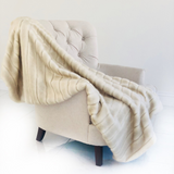 Fancy Mink Faux Fur Ivory Luxury Throw