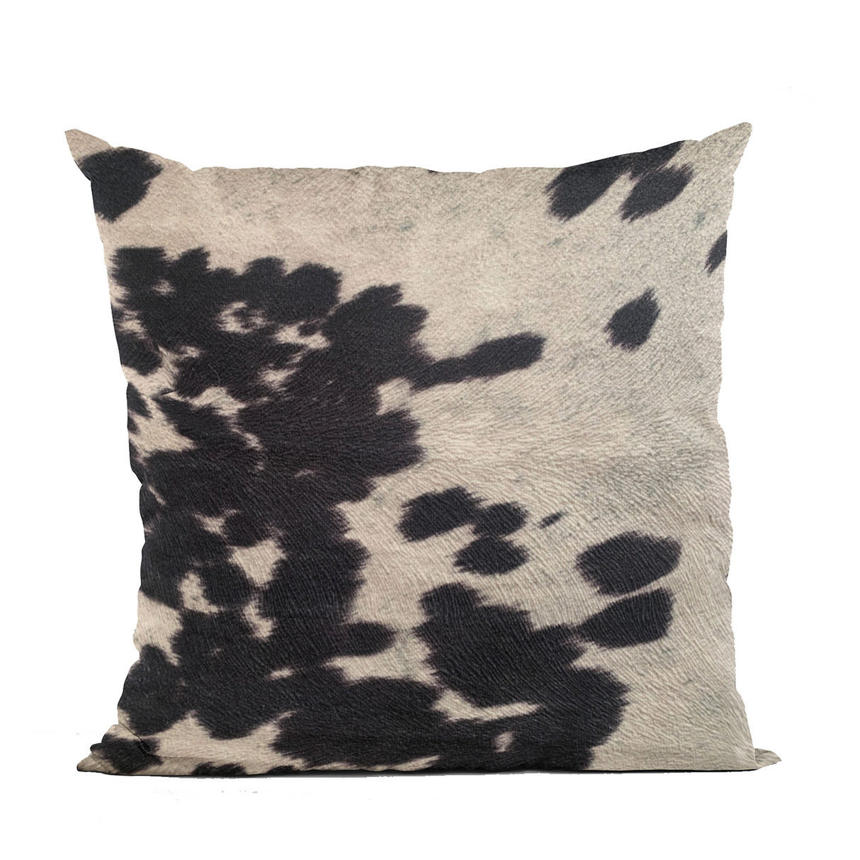 Plutus Black Cowhide Animal Luxury Throw Pillow