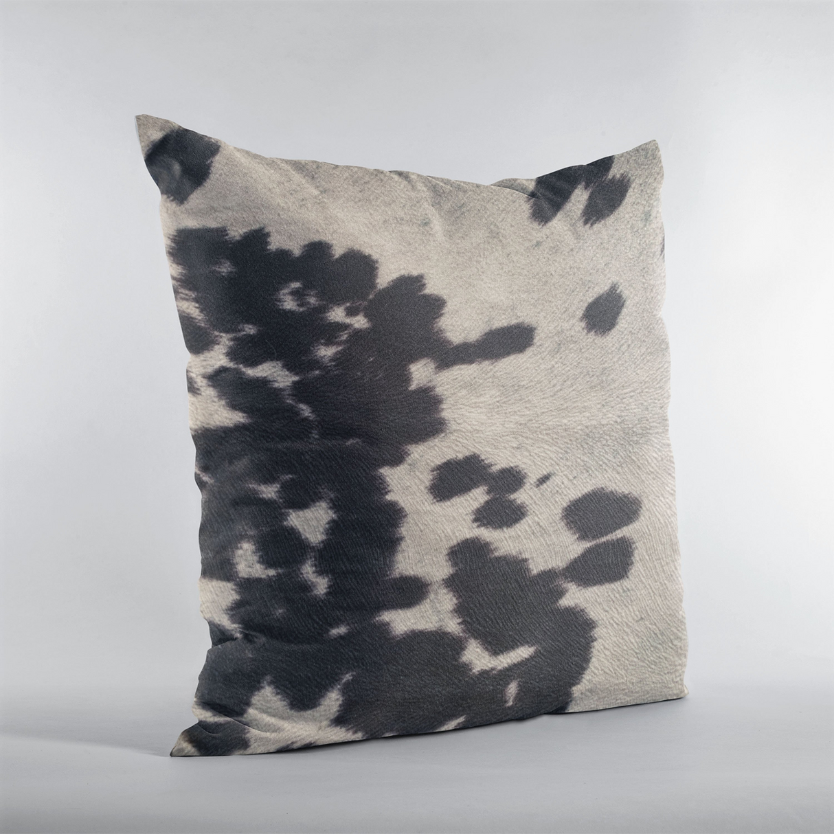 Plutus Black Cowhide Animal Luxury Throw Pillow