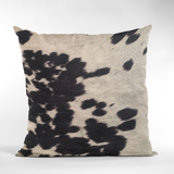 Plutus Black Cowhide Animal Luxury Throw Pillow