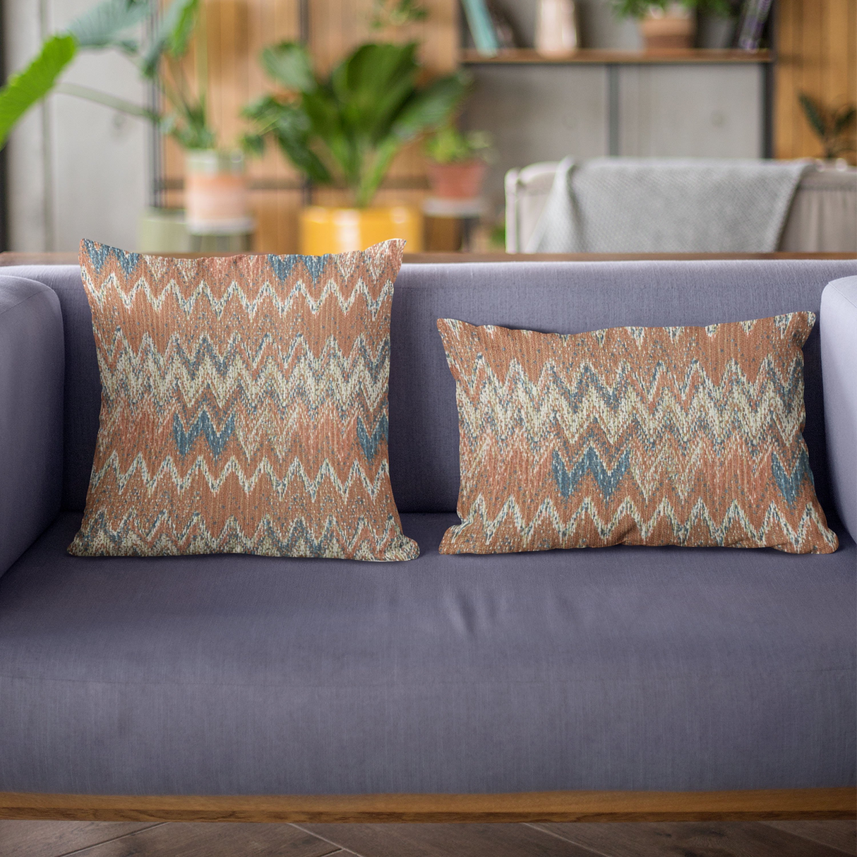 Plutus Multi-Color Wave Chevron Luxury Throw Pillow