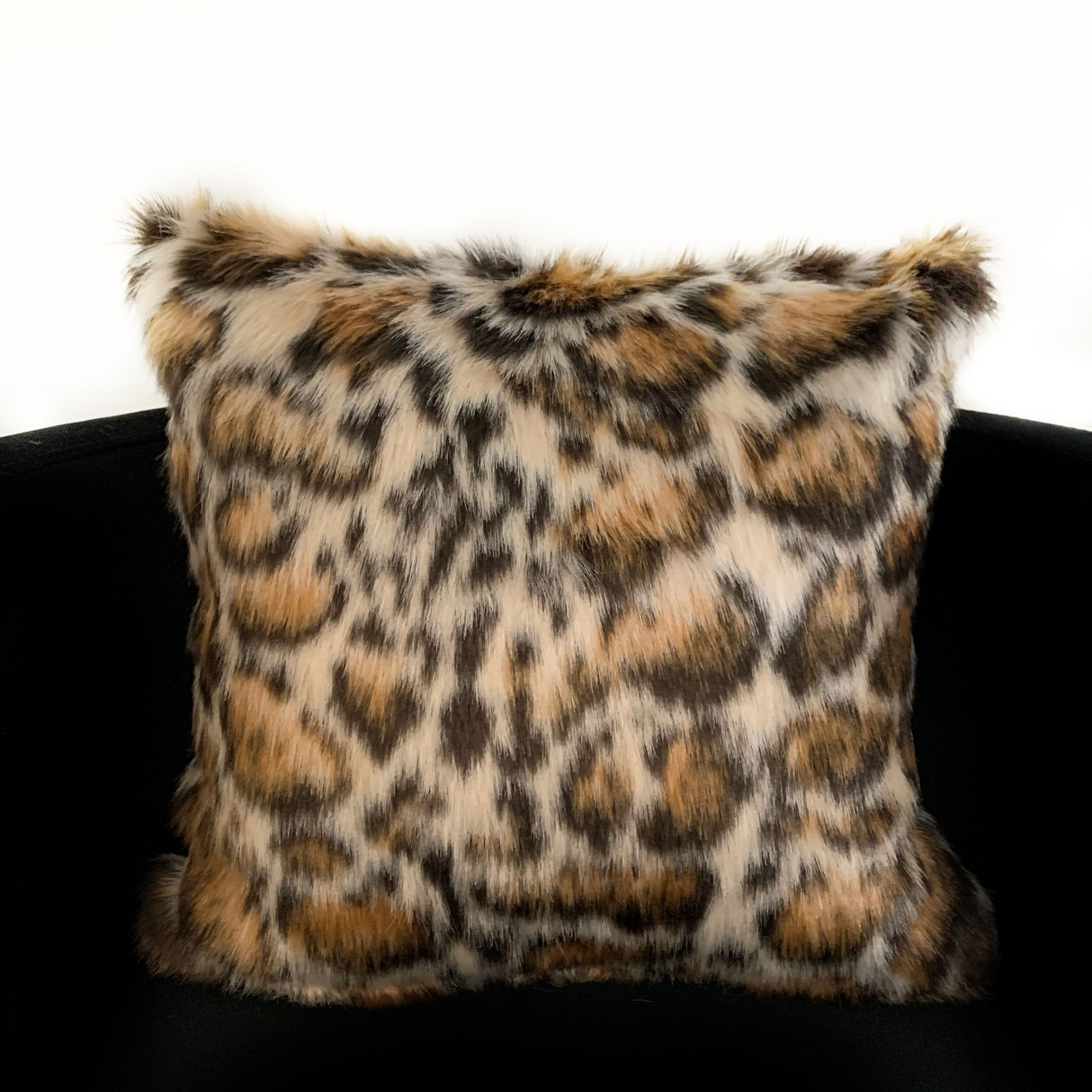 Plutus Brown Tiger Animal Faux Fur Luxury Throw Pillow