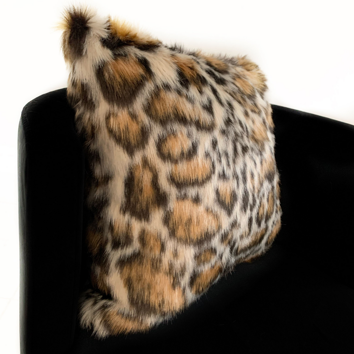 Plutus Brown Tiger Animal Faux Fur Luxury Throw Pillow