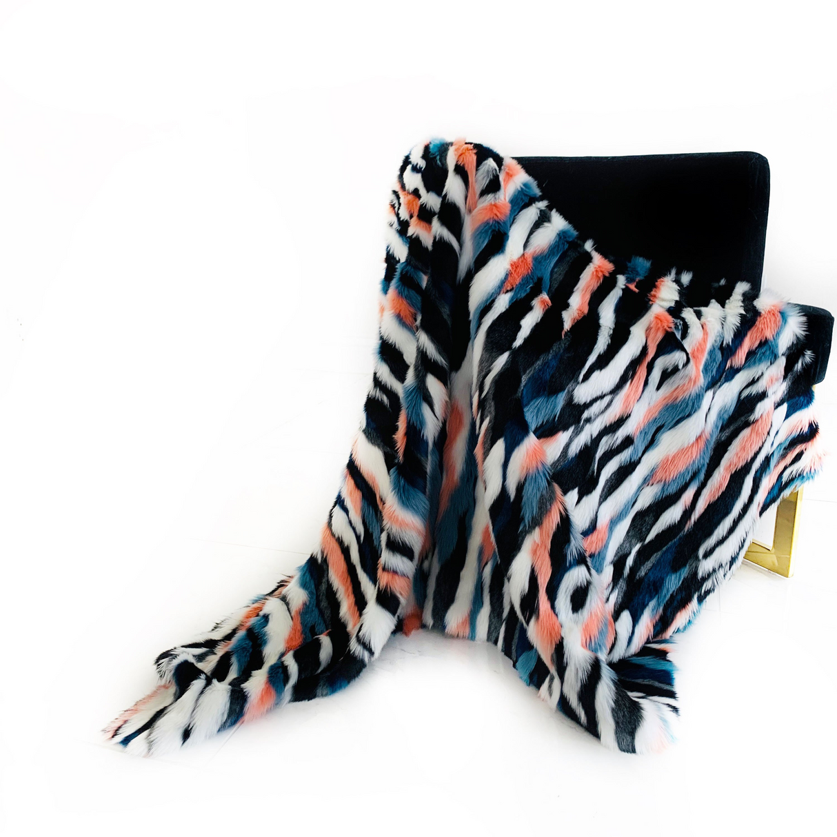 Plutus Black, Blue, Pink  Unicorn Faux Fur Luxury Throw Blanket