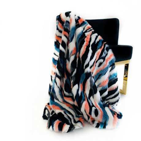 Plutus Black, Blue, Pink  Unicorn Faux Fur Luxury Throw Blanket