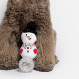 Long Plush Snowman with Spikey Rubber Ball Toy