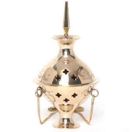 Hanging Brass Burner for cone incense and resins-  4", 6" and 8"